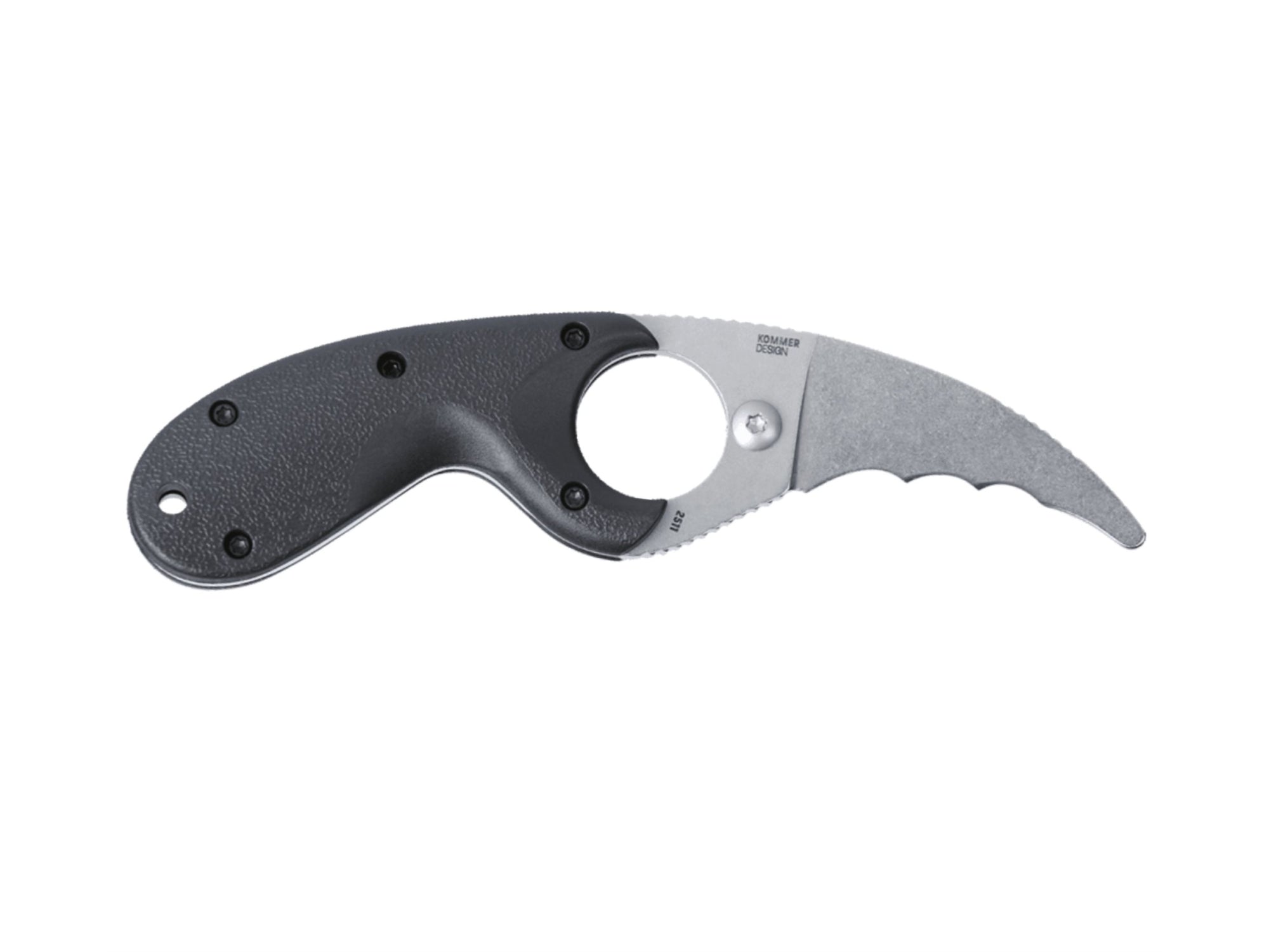 CRKT Kommer Bear Claw Fixed Blade Knife AUS-8 Serrated 6.1cm | Black