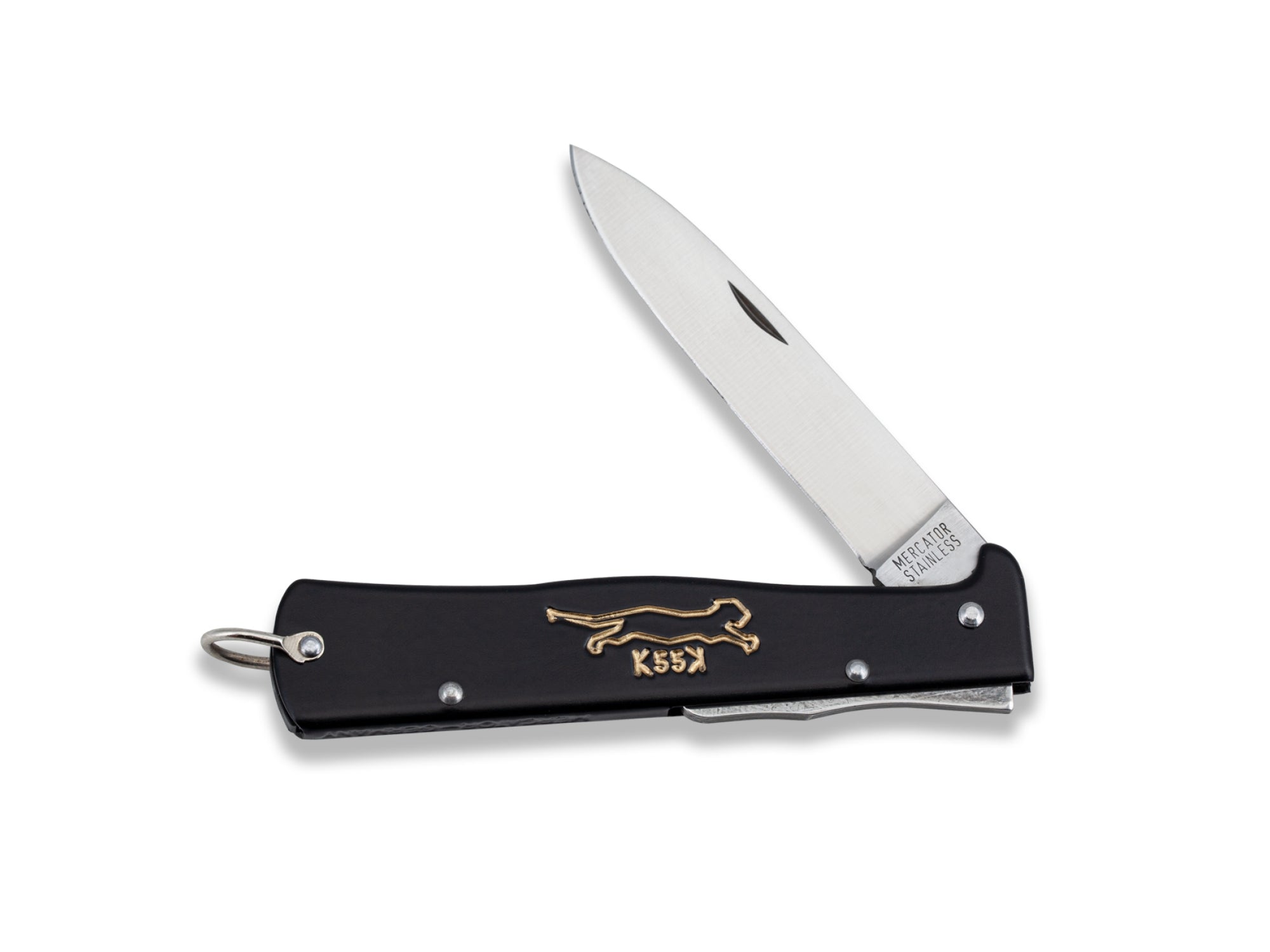 Mercator Carbon Steel Folding Knife 9cm | Black Cat K55K