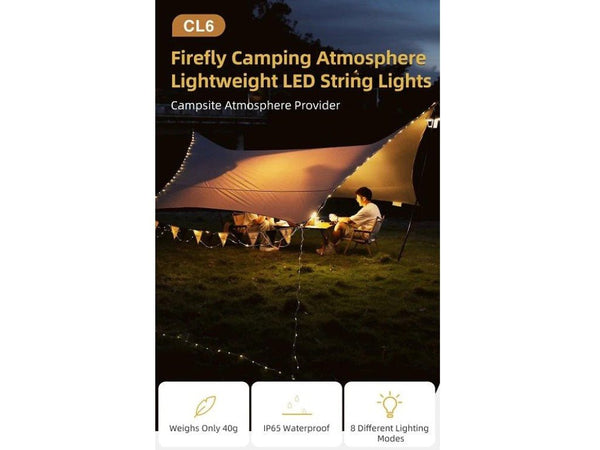 Camping String Lights,33Ft Light with Lanterns (4 in 1 Design),Camping  Lights 4000mAh Charger,7 Modes,IPX6 Waterproof,Rechargeable Flashlights for