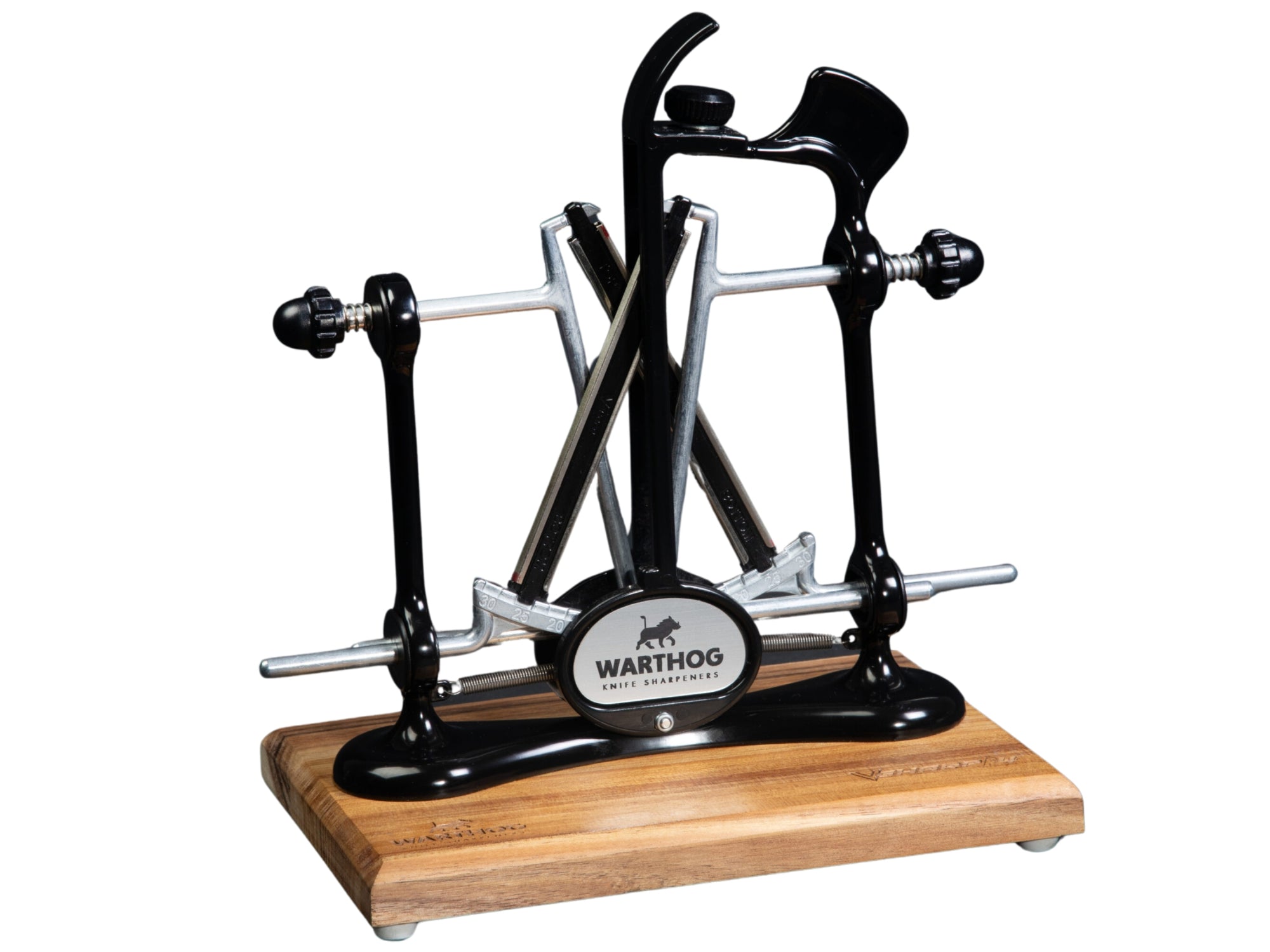 Warthog V-Sharp A4 ELITE Sharpener | Wood Base with Black Finish