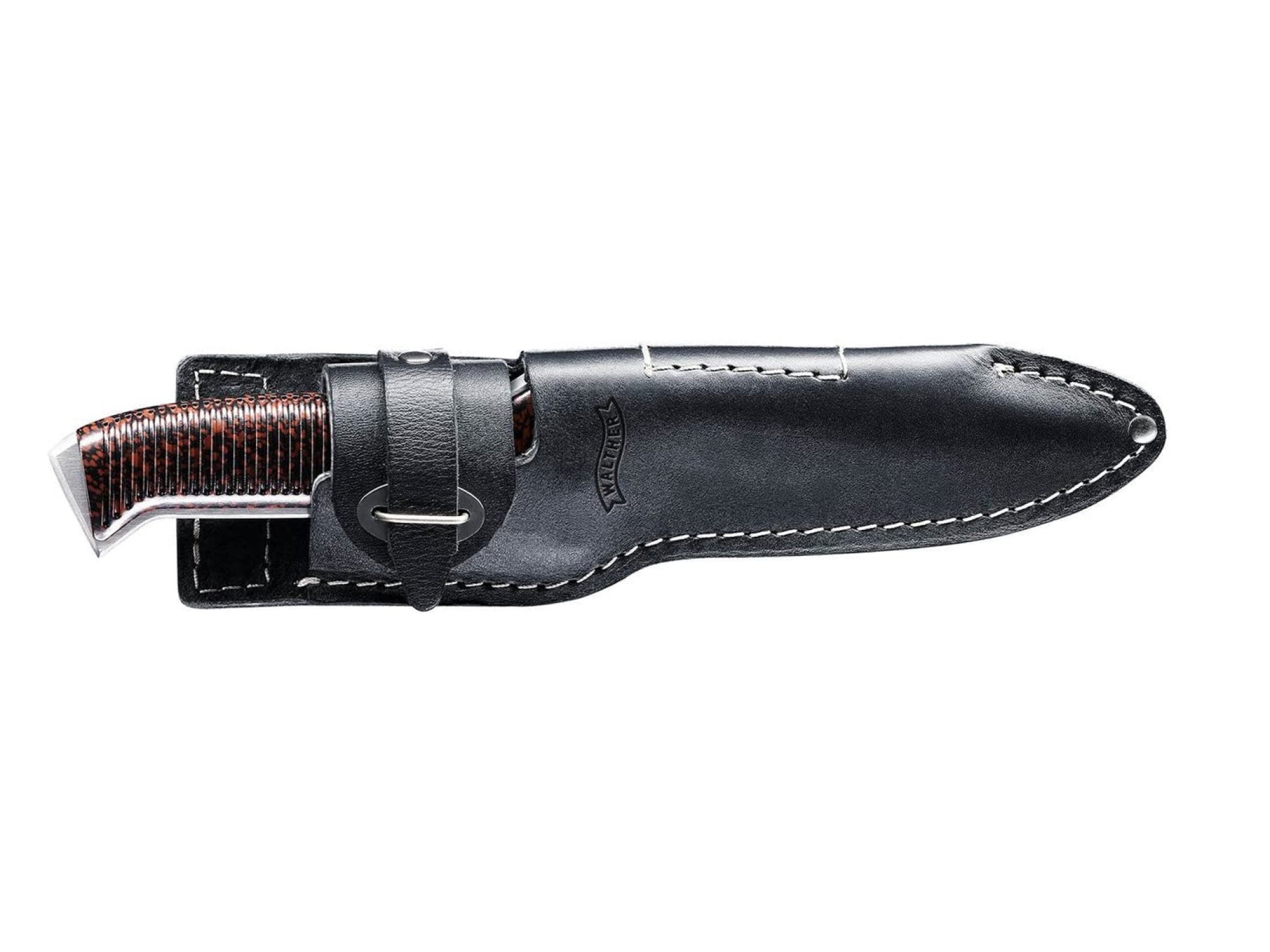 Walther Fixed Knife P38 Stainless 13.5cm with Leather Sheath