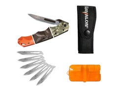Havalon Piranta-Stag Folding Knife: Black