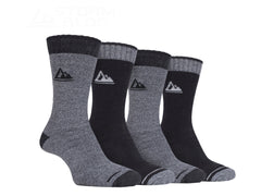 Storm Bloc Mens Perform Boot Socks 6-11 | Grey Black 4 Pack