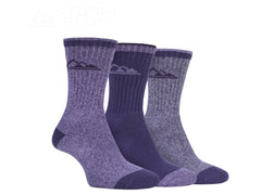 Storm Bloc Womens Marl Cushioned, Crew Length, Boot Socks 4-8 | Purple 3 Pack