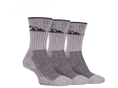 Storm Bloc Womens Luxury Heavy Cushion Boot Socks 4-8 | Grey 3 Pack