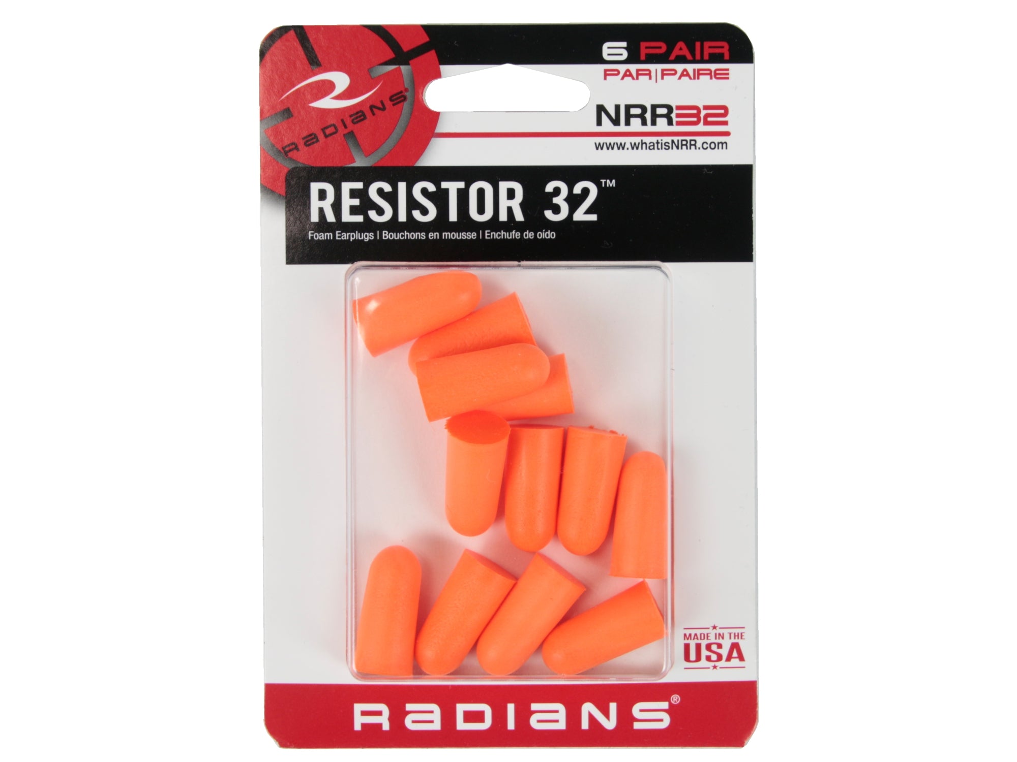 Radians Foam Earplugs 6 Pair Pack | 12 Disposable Plugs
