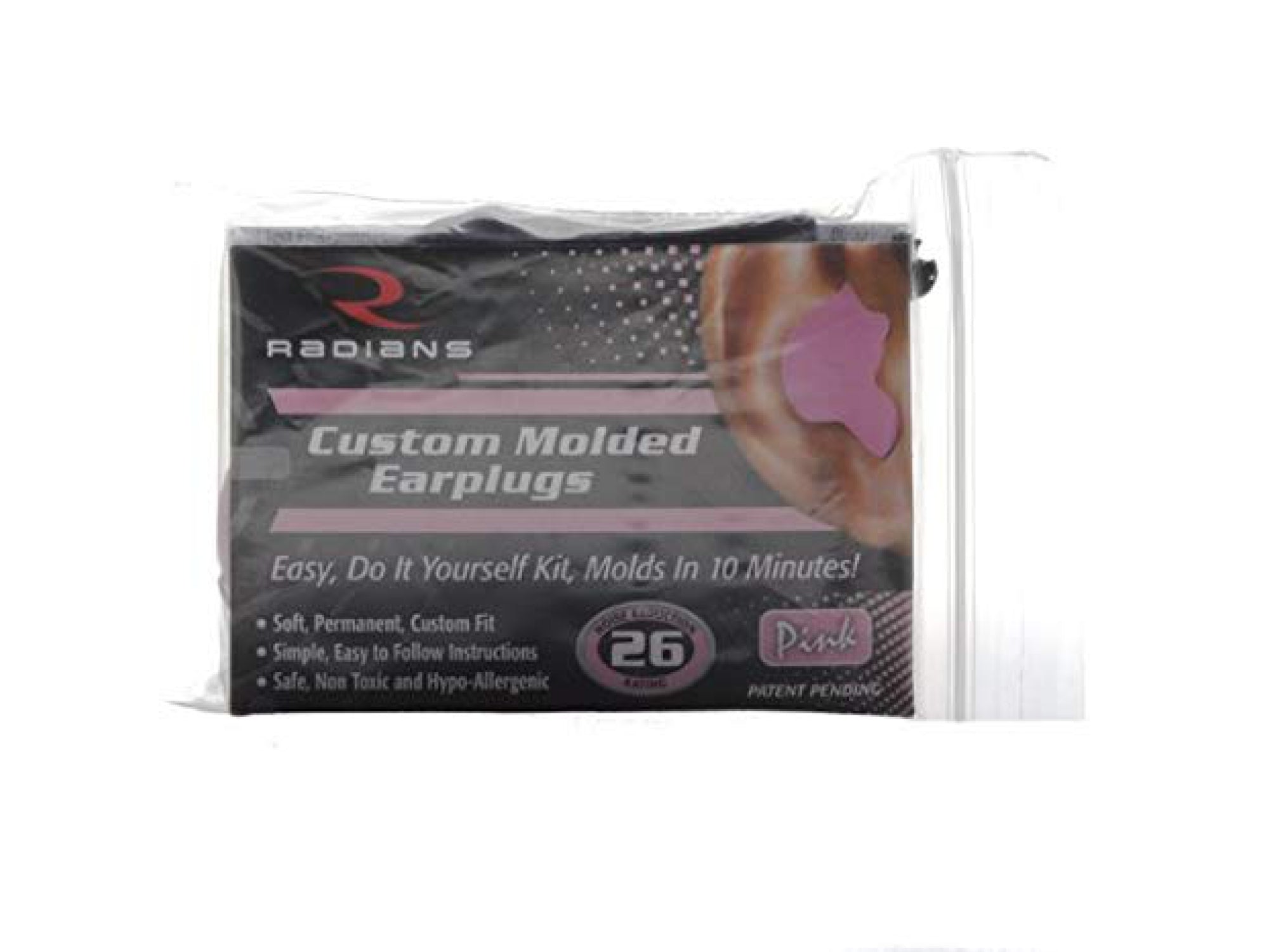 Radians Custom Molded Earplugs Pink | DIY Silicone Fit Kit