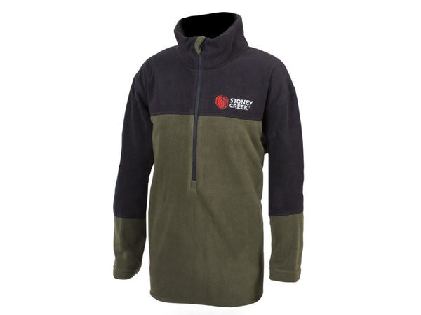 Stoney Creek Kid's Microplus Long Sleeve Top: Bayleaf/Black