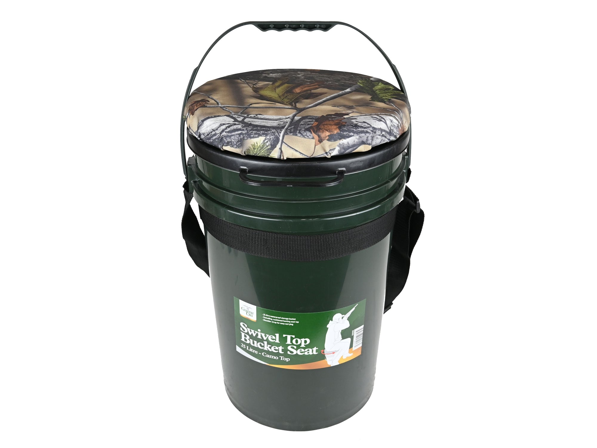 Game On Waterproof Storage Bucket 25L | Swivel Seat