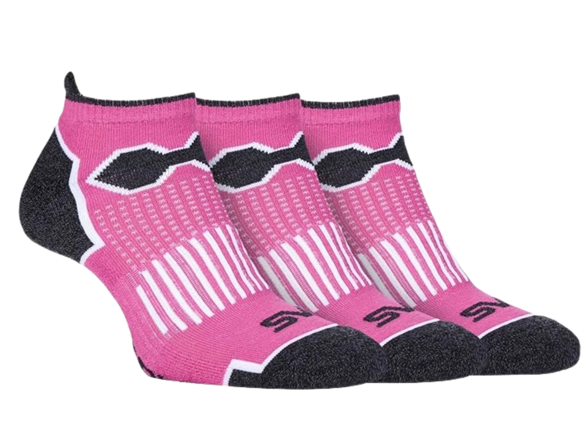 Storm Bloc Womens Breathable Padded Trainer Socks 4-8 | Fluro 3 Pack