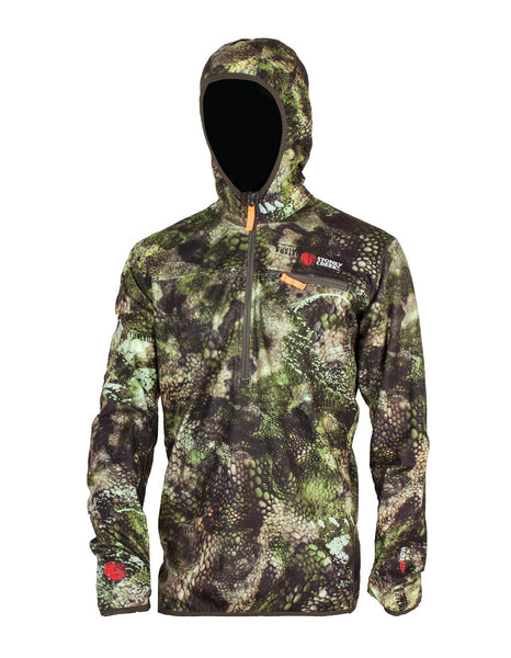 Stoney Creek Microplus Hoodie with Half Zip: Tuatara Forest Camo