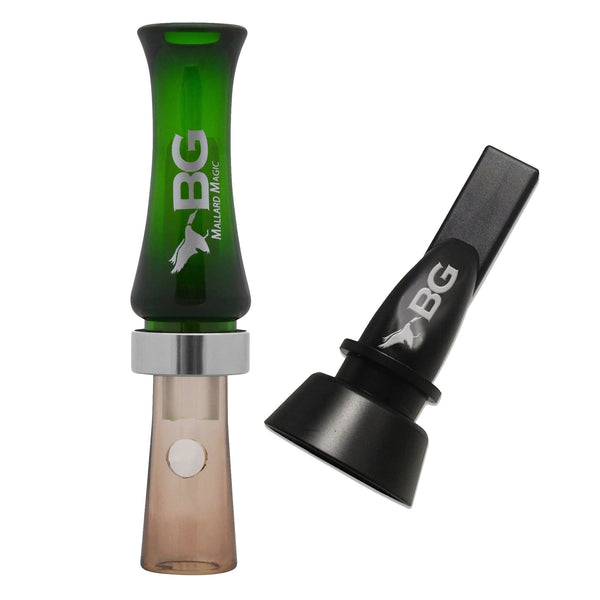 Buck Gardner Duck Call ‘The Finisher Combo Pack’ (Mallard Magic & 6-in-1 Whistle) Poly, Green/Smoke