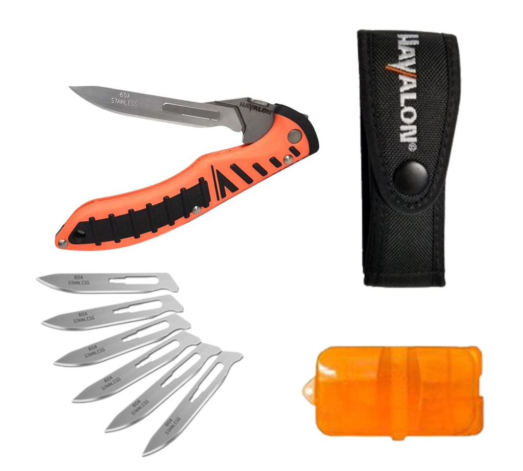 Havalon Folding Knife Piranta Orange Stainless Set Outdoor Shop NZ