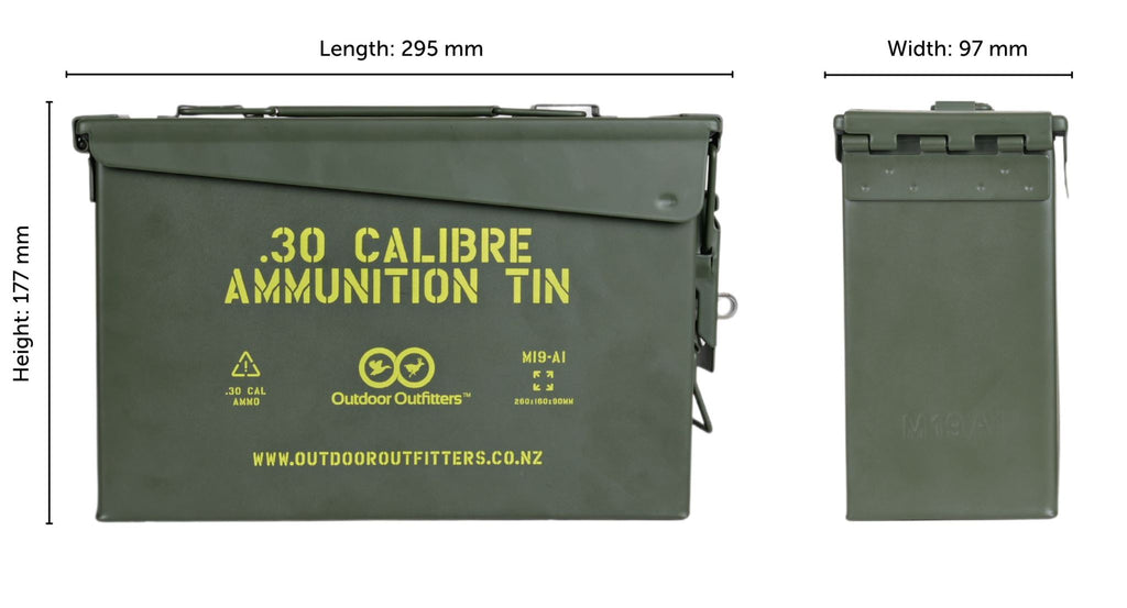 OO 30Cal V2 & 50Cal Lockable Ammunition Tin Combo Outdoor Shop NZ
