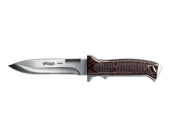 Walther Fixed Knife P38 Stainless 13.5cm with Leather Sheath